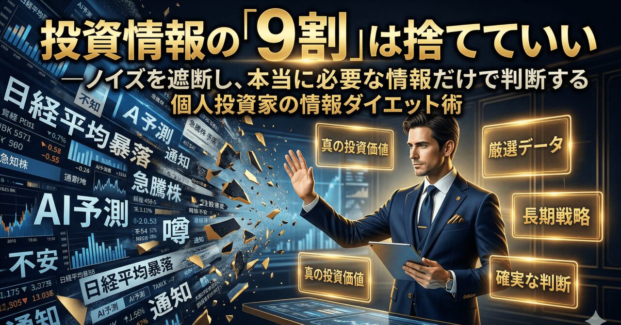 投資情報の「9割」は捨てていいーノイズを遮断し、本当に必要な情報だけで判断する個人投資家の情報ダイエット術