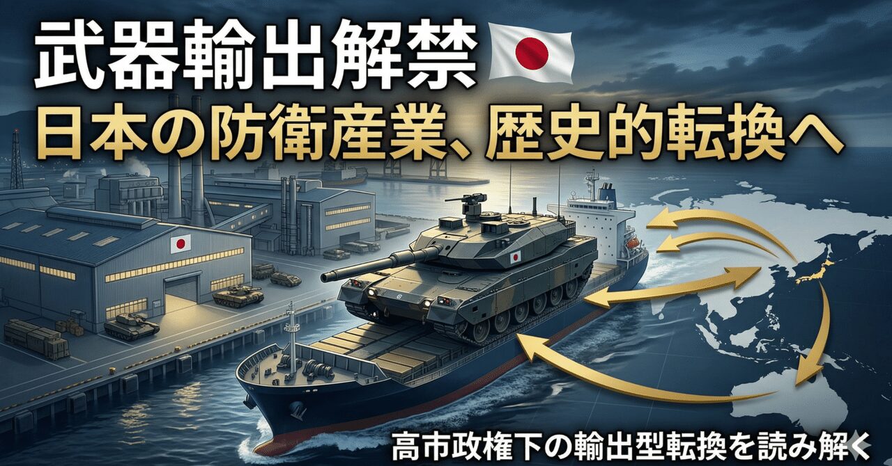 高市政権が加速させる「武器輸出解禁」──日本の防衛産業が内需型から輸出型へ転換する歴史的転換点を読み解く
