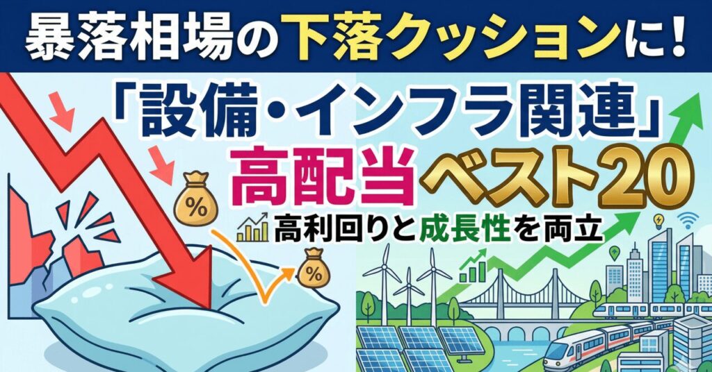 暴落相場の下落クッションに！高利回りと成長性を両立した「設備・インフラ関連」高配当ベスト20