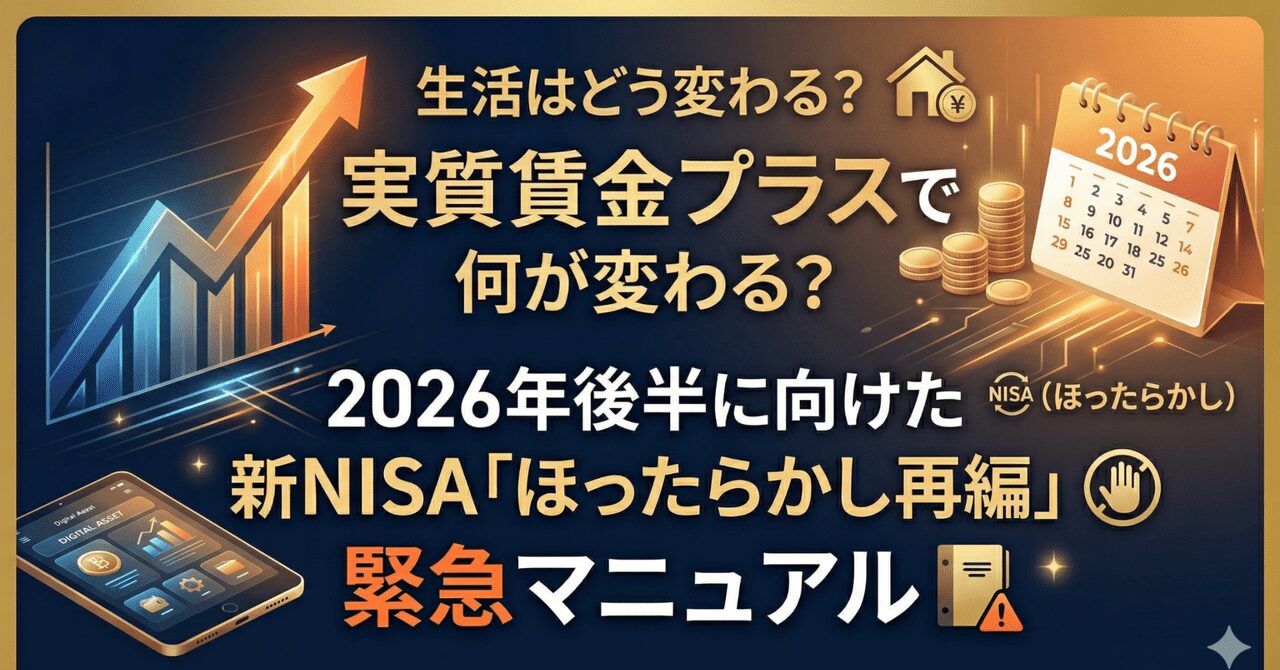 実質賃金プラス転換で何が変わる？2026年後半に向けた新NISAの「ほったらかし再編」緊急マニュアル
