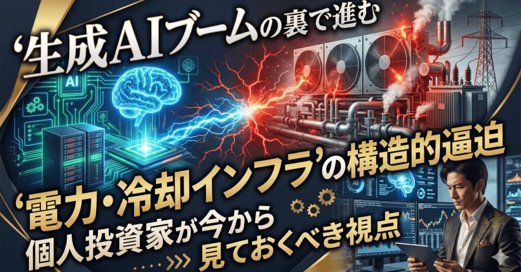 生成AIブームの裏で進む「電力・冷却インフラ」の構造的逼迫──個人投資家が今から見ておくべき視点