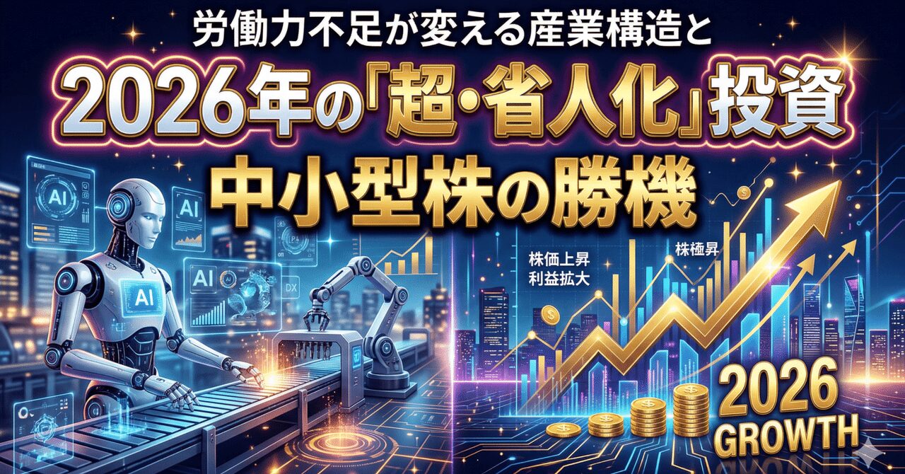 2026年の「超・省人化」投資：労働力不足が変える産業構造と中小型株の勝機