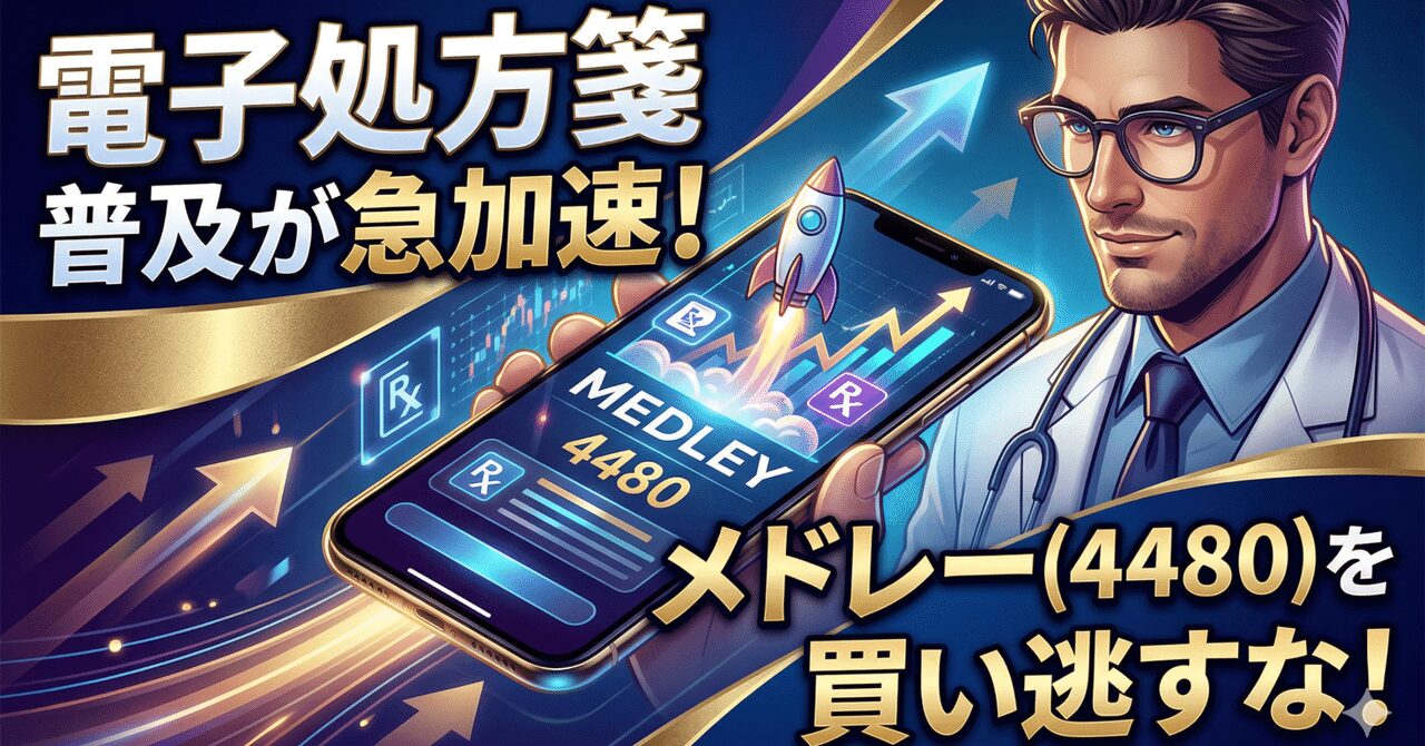 電子処方箋の普及率が急加速する今、メドレー(4480)を買い逃していい理由がない
