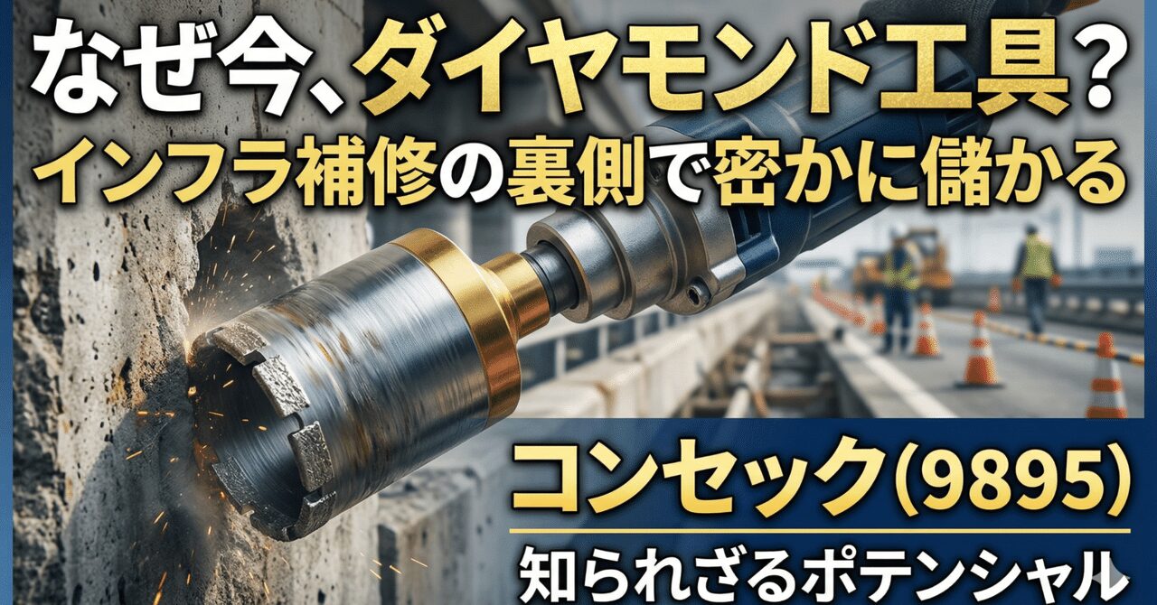 なぜ今、ダイヤモンド工具なのか？インフラ補修の裏側で密かに儲かるコンセック（9895）の知られざるポテンシャル
