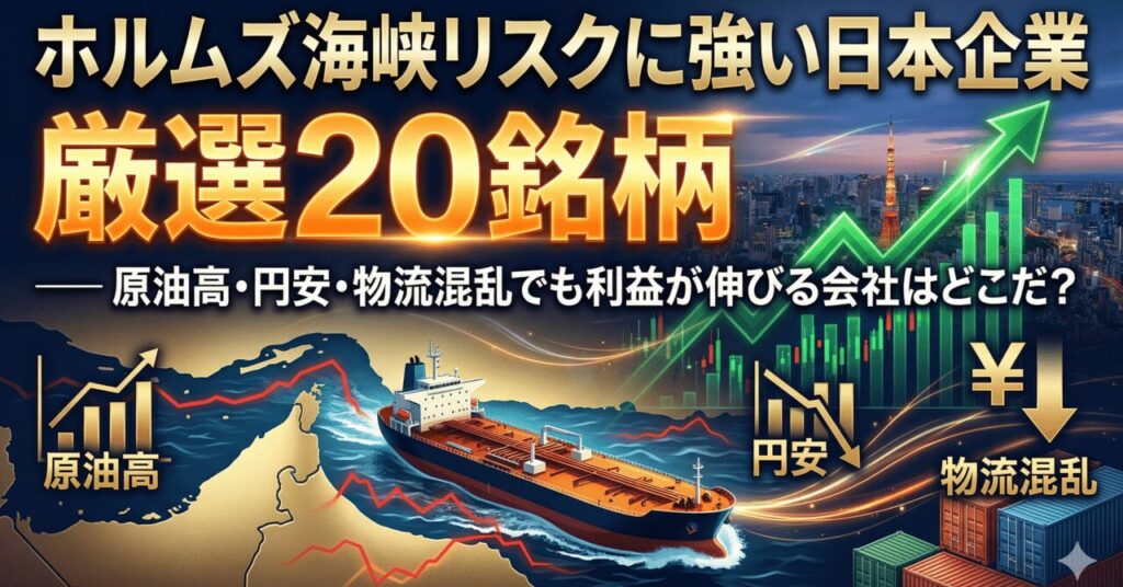 ホルムズ海峡リスクに強い日本企業 厳選20銘柄 アイキャッチ
