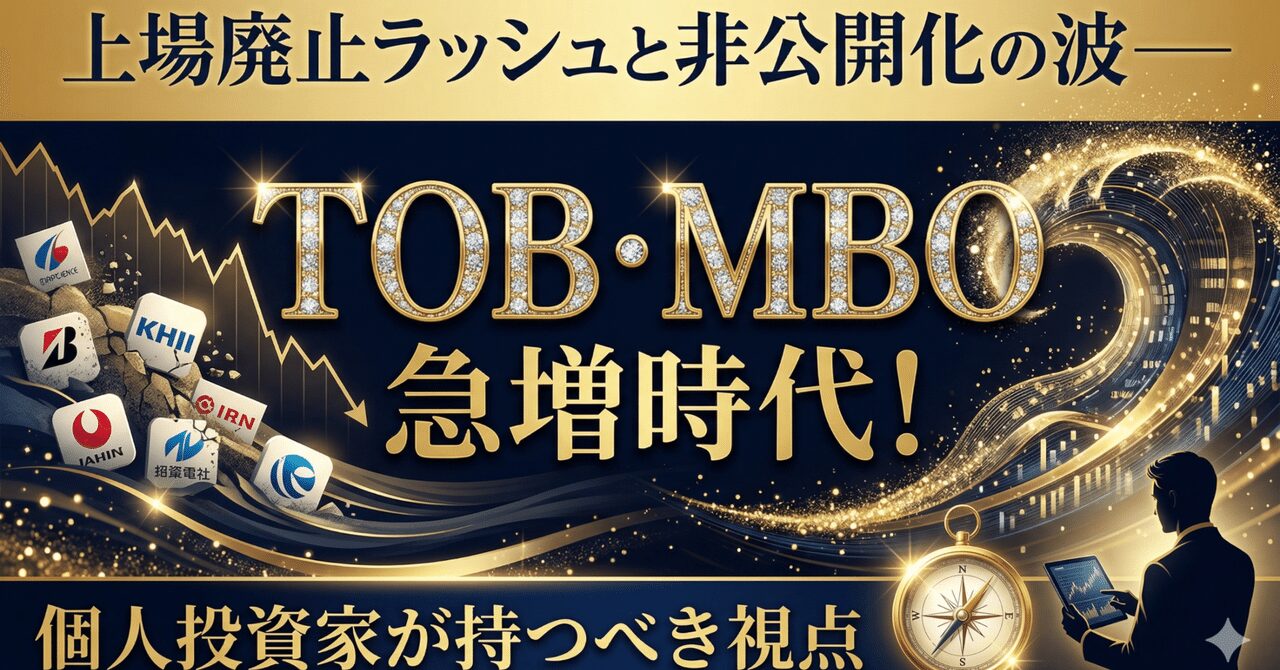 上場廃止ラッシュと非公開化の波──「TOB・MBO」急増時代に個人投資家が持つべき視点