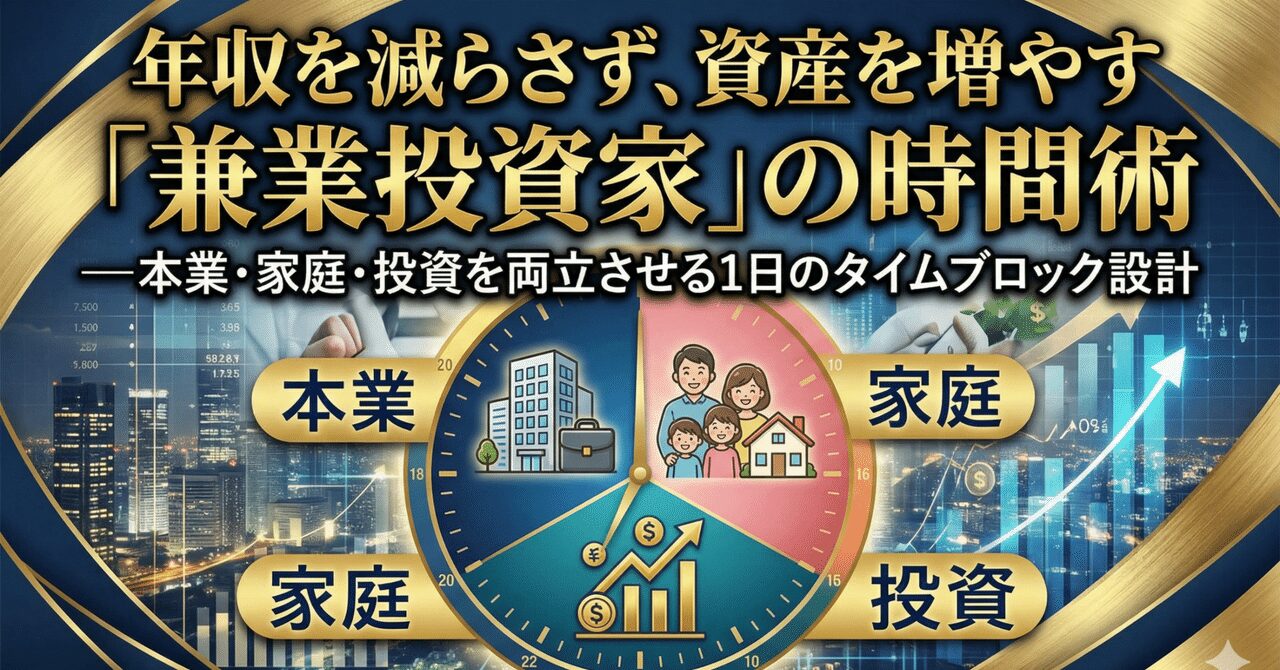 年収を減らさず、資産を増やす「兼業投資家」の時間術ー本業・家庭・投資を両立させる1日のタイムブロック設計