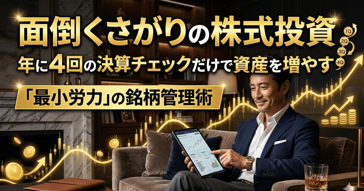 面倒くさがりの株式投資年に4回の決算チェックだけで資産を増やす「最小労力」の銘柄管理術