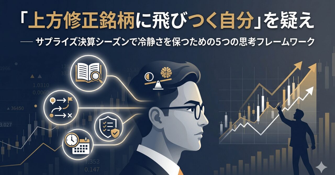 「上方修正銘柄に飛びつく自分」を疑え ── サプライズ決算シーズンで冷静さを保つための5つの思考フレームワーク
