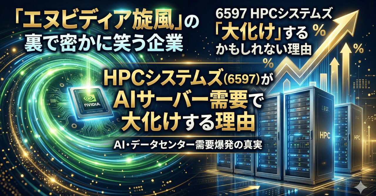 エヌビディア旋風の裏で密かに笑う企業。HPCシステムズ(6597)がAIサーバー需要で大化けするかもしれない理由
