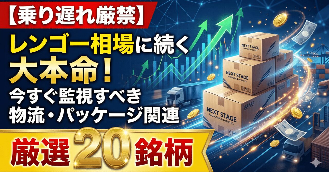 【乗り遅れ厳禁】レンゴー相場に続く大本命！今すぐ監視すべき物流・パッケージ関連の厳選20銘柄