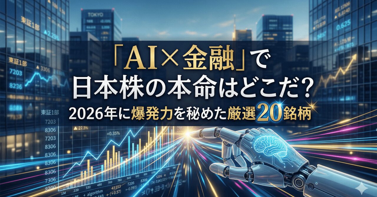 「AI×金融」で日本株の本命はどこだ？──2026年に爆発力を秘めた厳選20銘柄