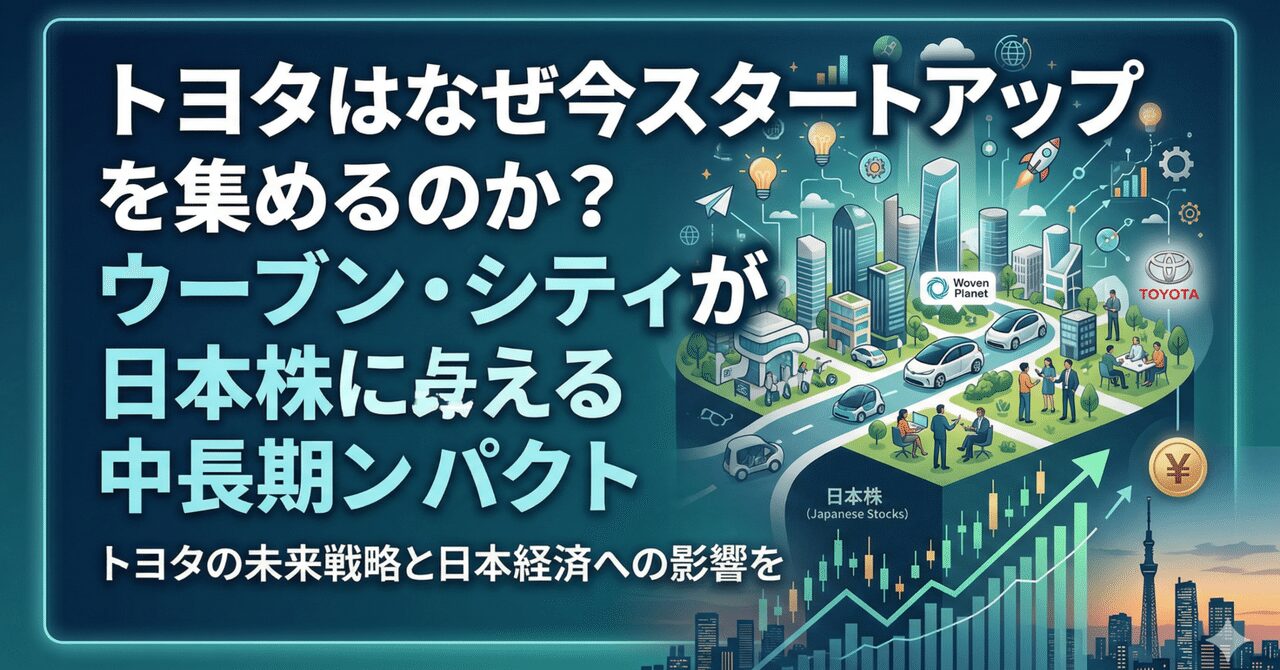 トヨタはなぜ今スタートアップを集めるのか？ ウーブン・シティが日本株に与える中長期インパクト