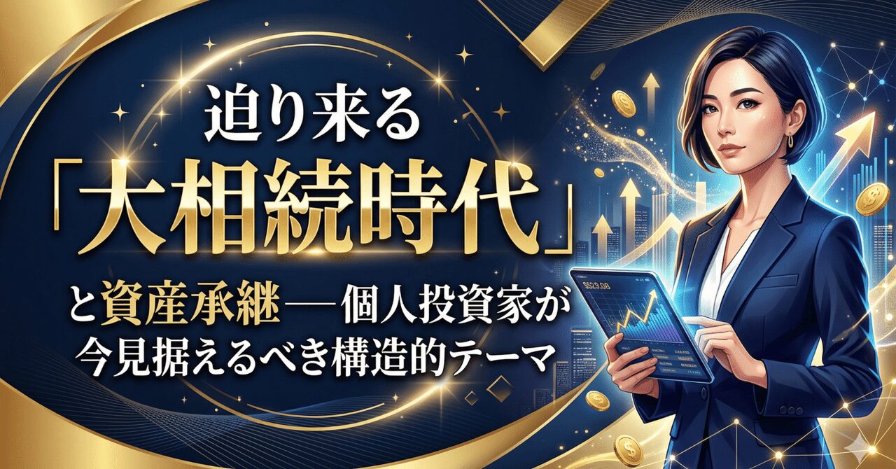 迫り来る「大相続時代」と資産承継──個人投資家が今見据えるべき構造的テーマ