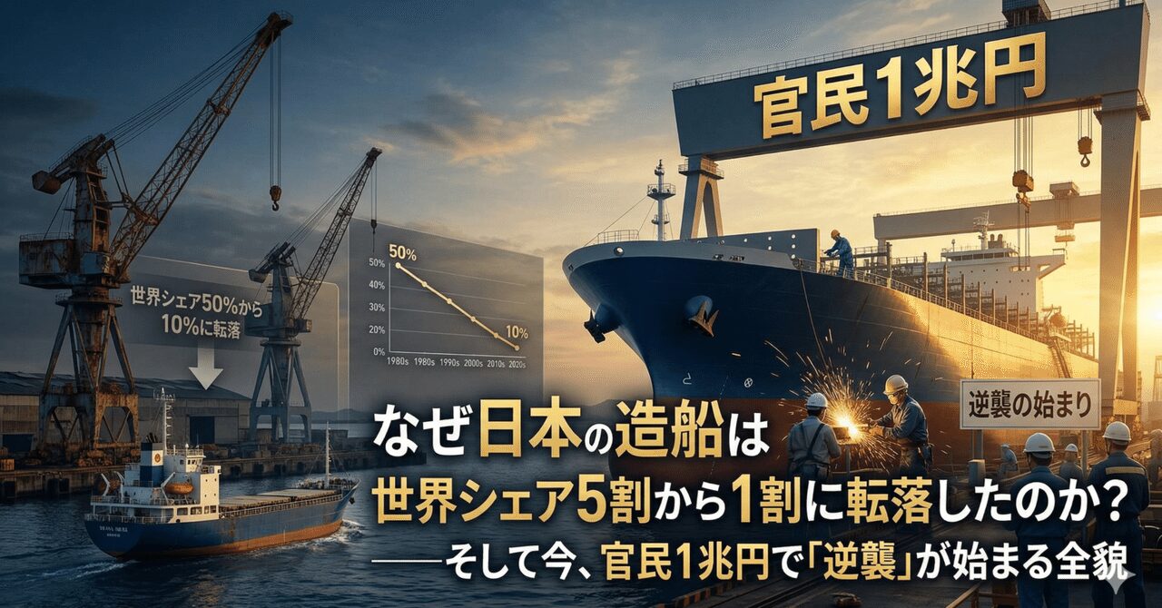 なぜ日本の造船は世界シェア5割から1割に転落したのか？──そして今、官民1兆円で「逆襲」が始まる全貌