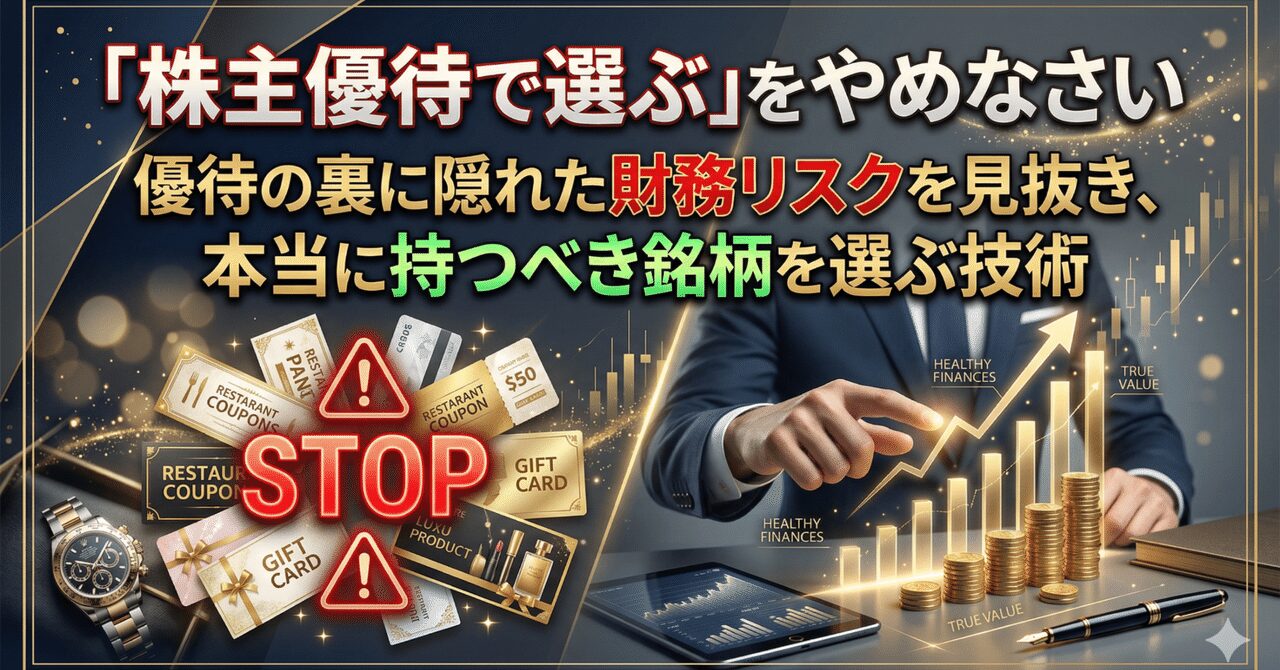 「株主優待で選ぶ」をやめなさい：優待の裏に隠れた財務リスクを見抜き、本当に持つべき銘柄を選ぶ技術