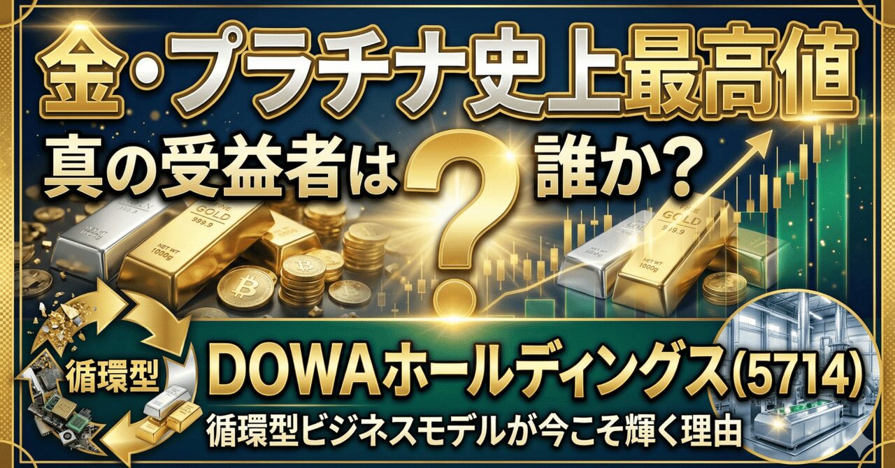 金・プラチナ史上最高値の「真の受益者」は誰か？ DOWAホールディングス（5714）の循環型ビジネスモデルが今こそ輝く理由