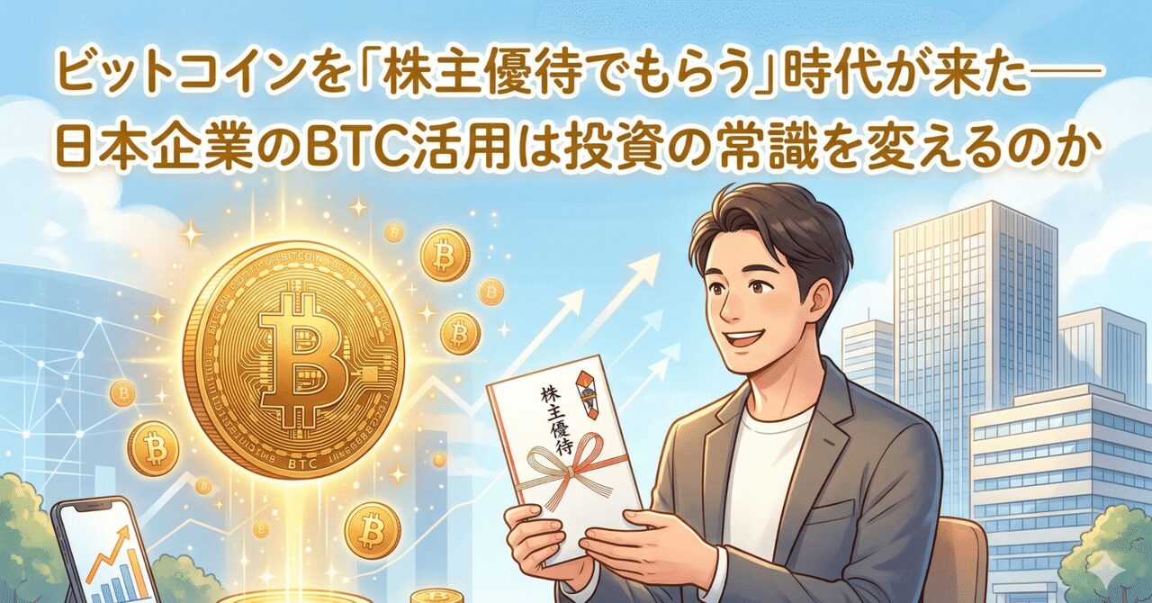 ビットコインを「株主優待でもらう」時代が来た──日本企業のBTC活用は投資の常識を変えるのか
