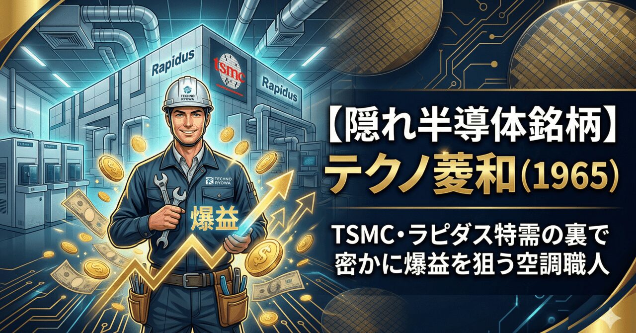 【隠れ半導体銘柄】TSMC・ラピダス特需の裏で密かに爆益を狙う空調職人、テクノ菱和（1965）を知っていますか？