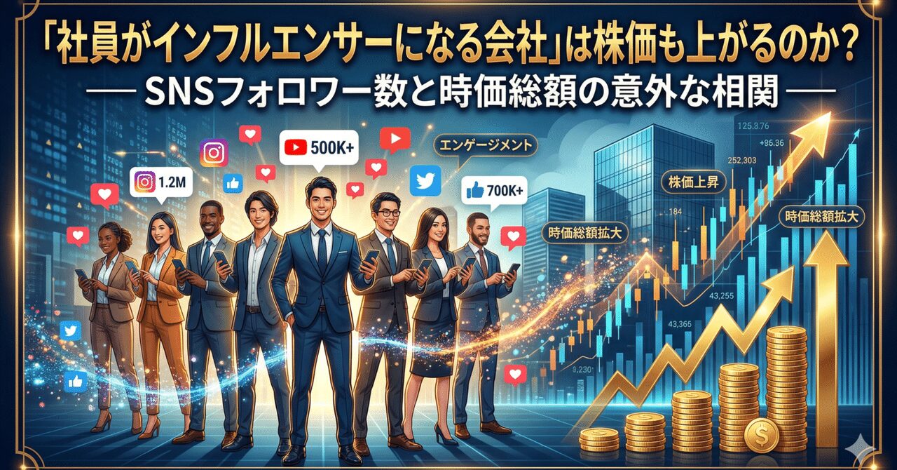 「社員がインフルエンサーになる会社」は株価も上がるのか？── SNSフォロワー数と時価総額の意外な相関
