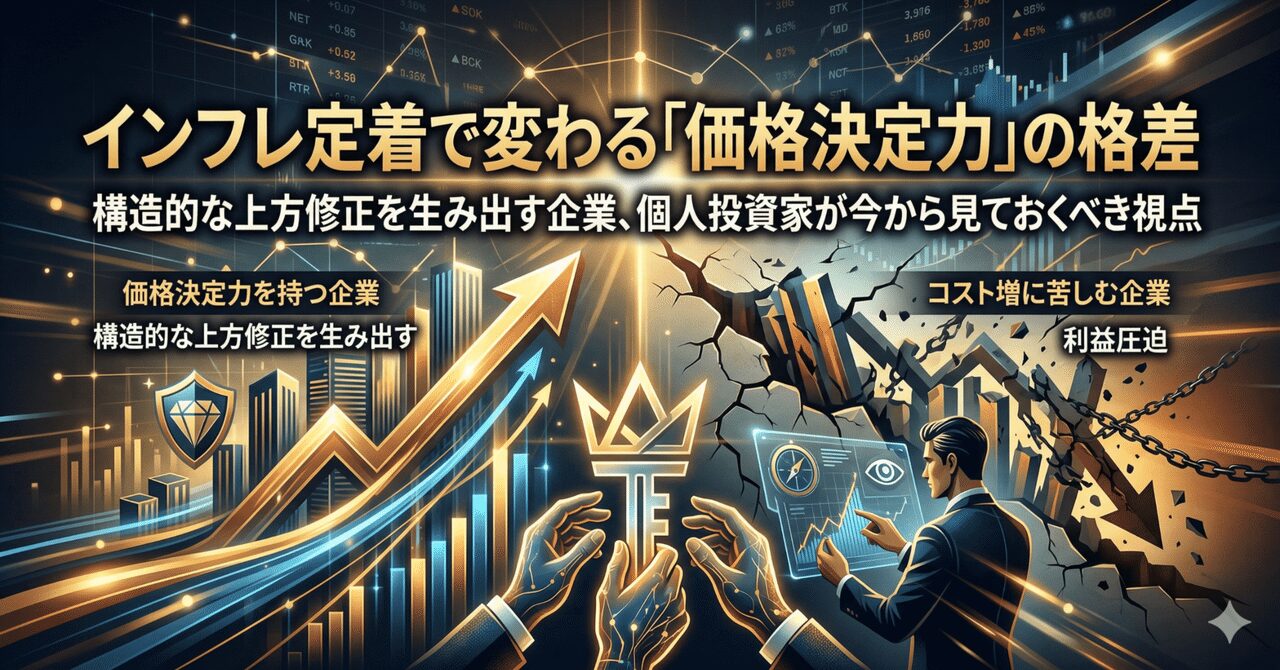 インフレ定着で変わる「価格決定力」の格差──構造的な上方修正を生み出す企業、個人投資家が今から見ておくべき視点