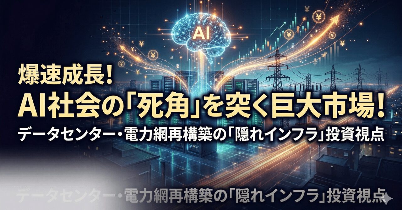 AI社会の死角を支える「隠れインフラ」市場──データセンターと電力網再構築がもたらす中長期の投資視点