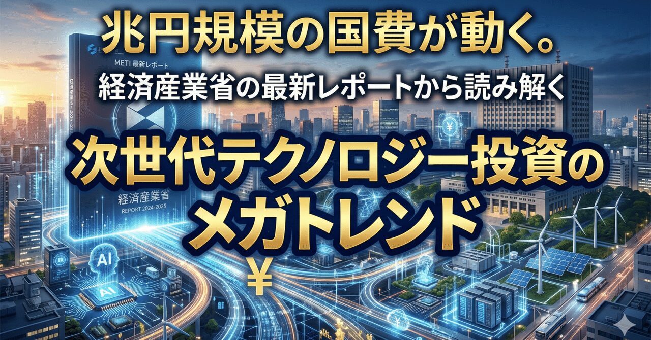 兆円規模の国費が動く。経済産業省の最新レポートから浮上した、次世代テクノロジー投資のメガトレンド