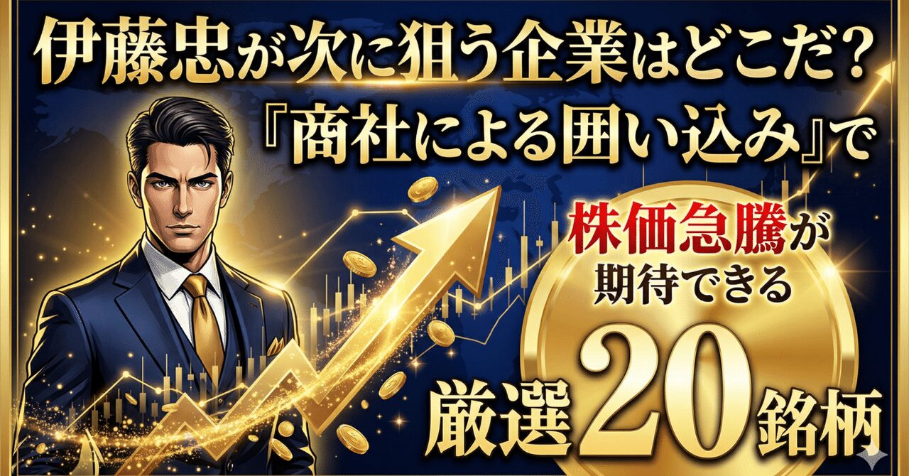 伊藤忠が次に狙う企業はどこだ? 「商社による囲い込み」で株価急騰が期待できる厳選20銘柄