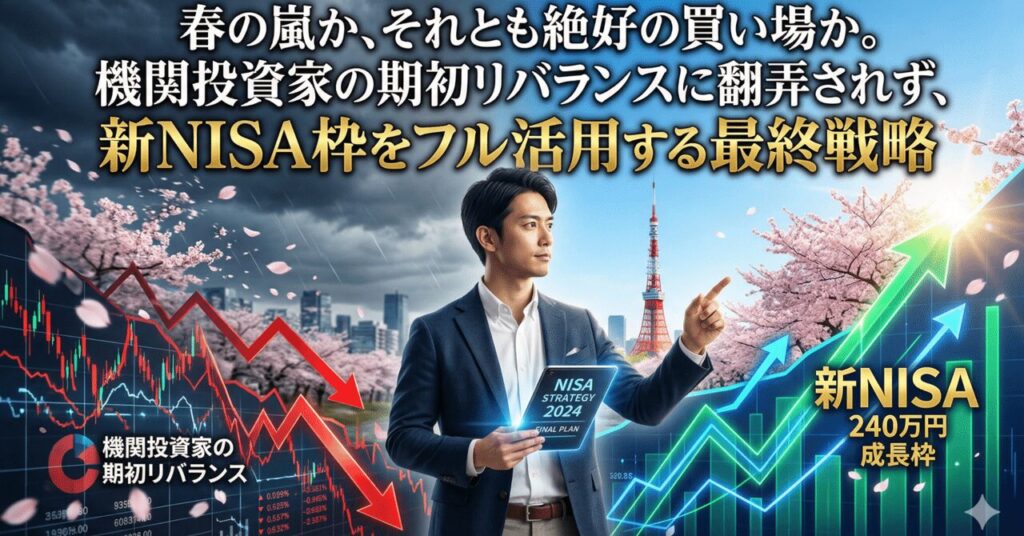 春の嵐か、それとも絶好の買い場か。機関投資家の期初リバランスに翻弄されず、新NISA枠をフル活用する最終戦略
