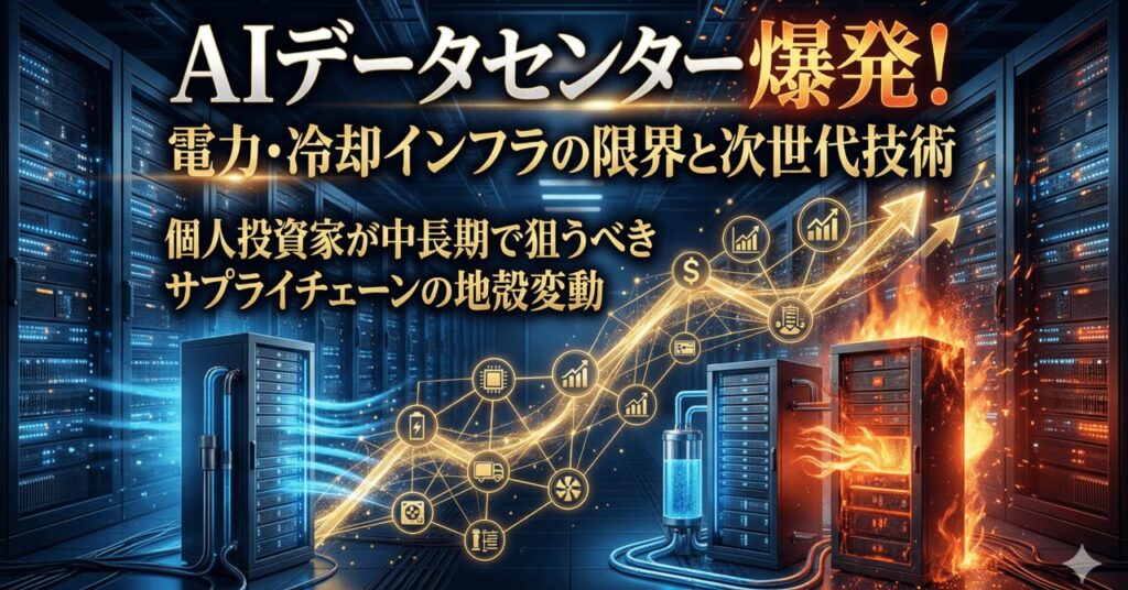 AIデータセンター爆発に伴う「電力・冷却インフラ」の限界と次世代技術──個人投資家が中長期で狙うべきサプライチェーンの地殻変動