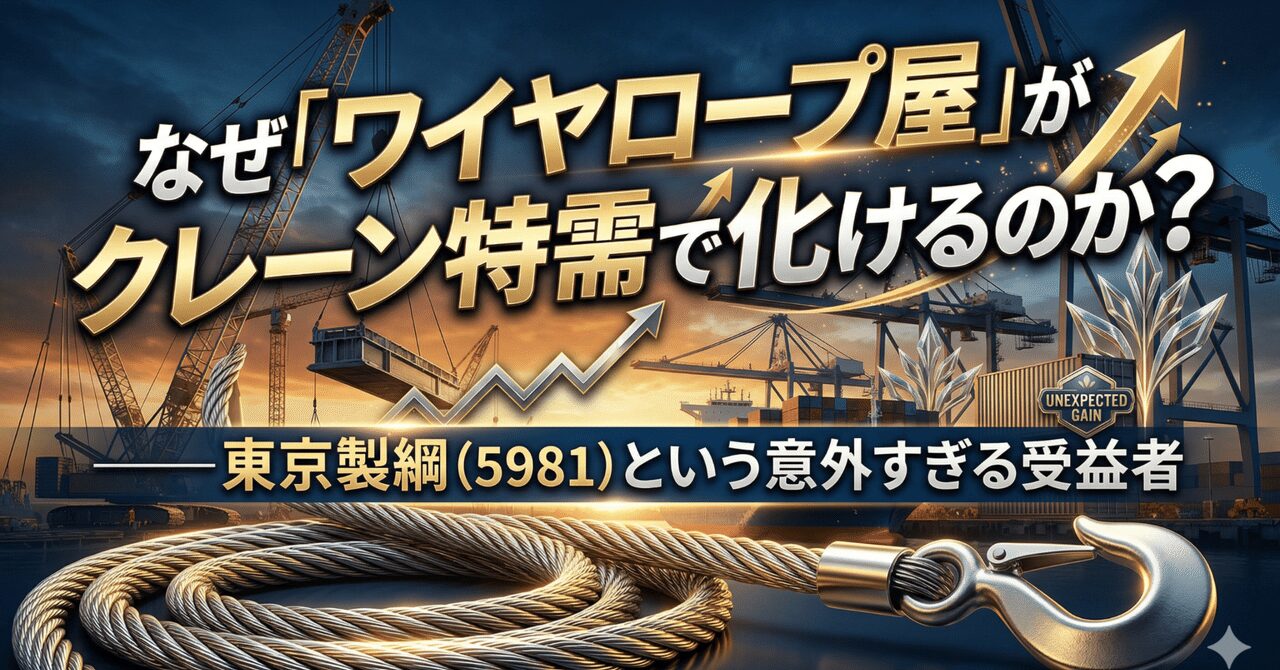 なぜ「ワイヤロープ屋」がクレーン特需で化けるのか?──東京製綱(5981)という意外すぎる受益者