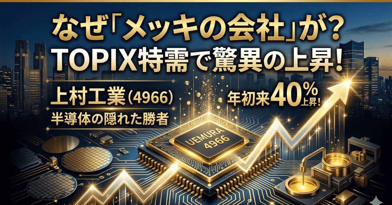 なぜ「メッキの会社」がTOPIX特需で年初来40%上昇したのか――上村工業（4966）という半導体の隠れた勝者