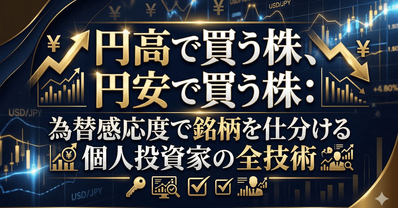 円高で買う株、円安で買う株：為替感応度で銘柄を仕分ける個人投資家の全技術