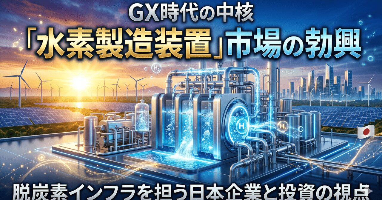 GX時代の中核「水素製造装置」市場の勃興──脱炭素のインフラを担う日本企業と投資の視点
