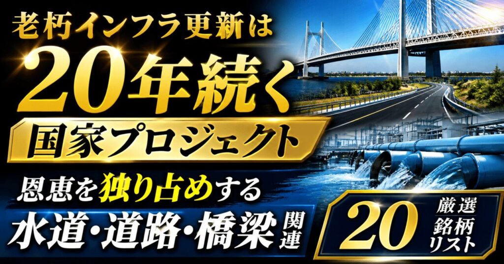 老朽インフラ更新は20年続く国家プロジェクト──恩恵を独り占めする「水道・道路・橋梁」関連厳選20銘柄リスト